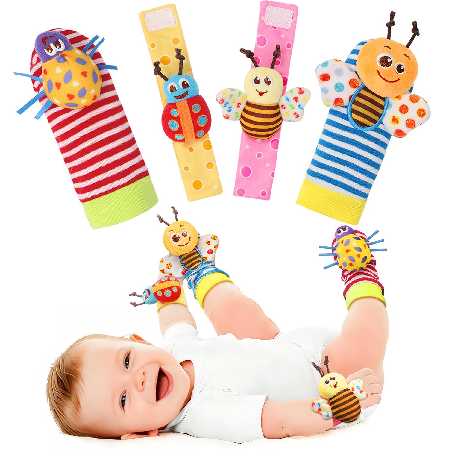 Bloobloomax Wrist Rattle Socks & Foot Finder