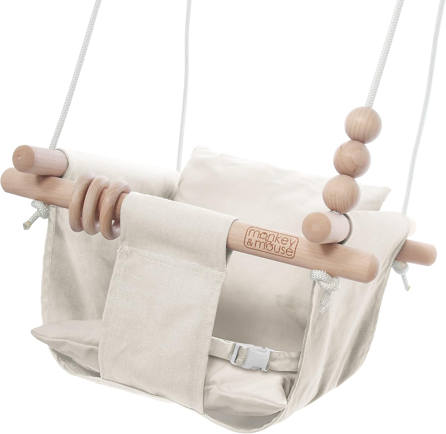 Monkey & Mouse Baby Swing, Cream, Indoor/Outdoor