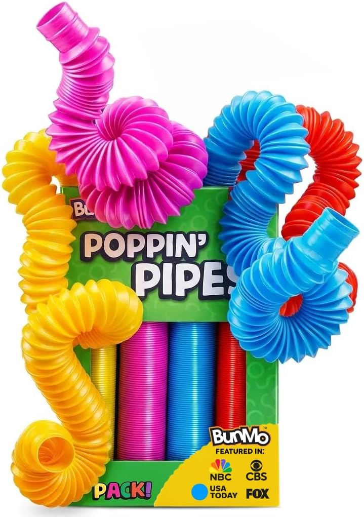 BUNMO Pop Tubes Sensory Fidget Toys 4 Pack