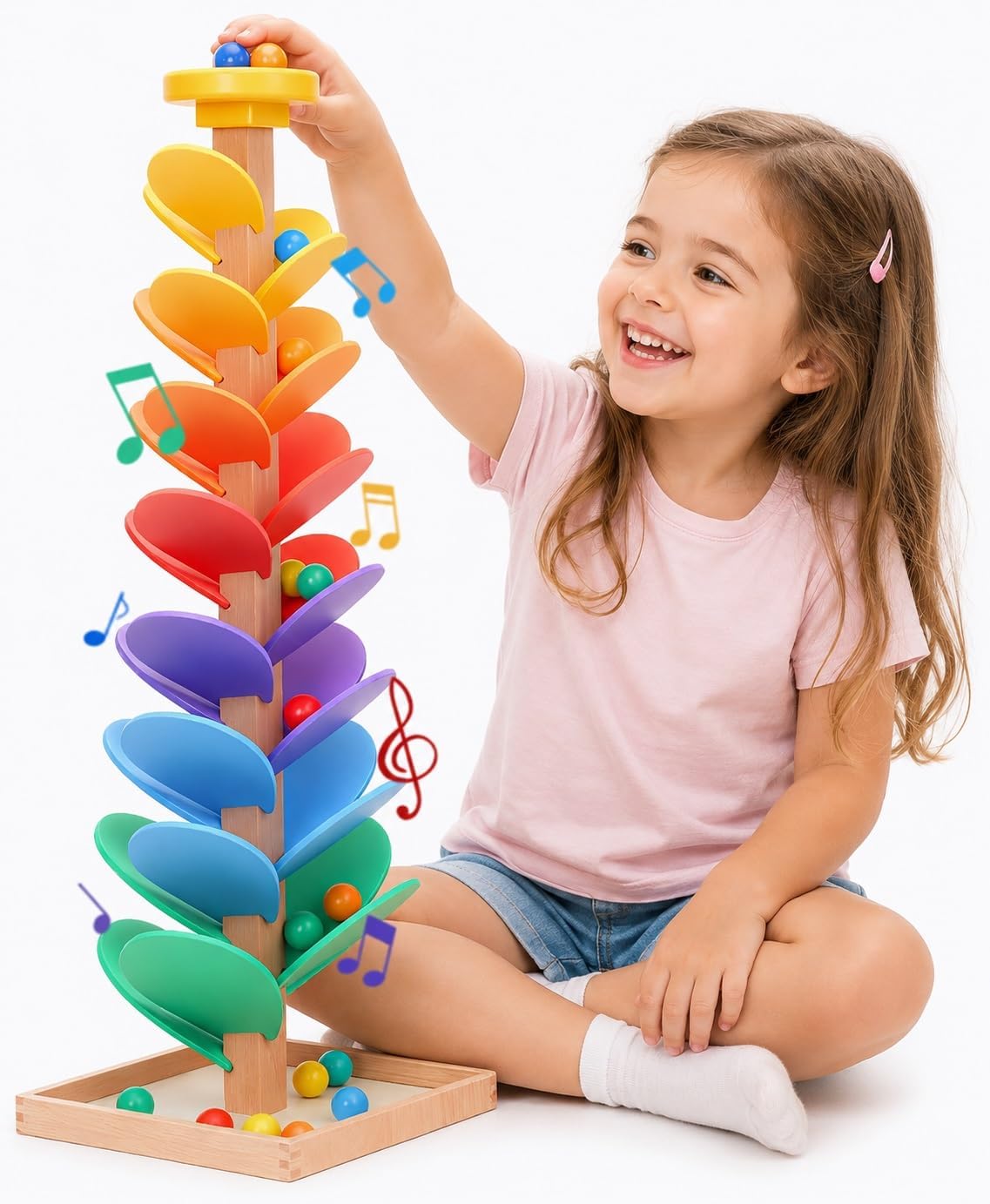 Wooden Marble Run Music Tree Toy Ages 3+